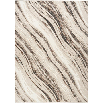 Sustainable Trends SUT05 Modern Abstract Marble Wave Hi Low Textured Soft Recycled Polyester Low Profile Durable Short Pile Beige/Grey/Cream/Taupe Rug-Nourison-Rug Love - The Most Loved Rug Store